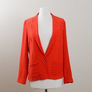 Joie Red Orange Silk Blazer XS